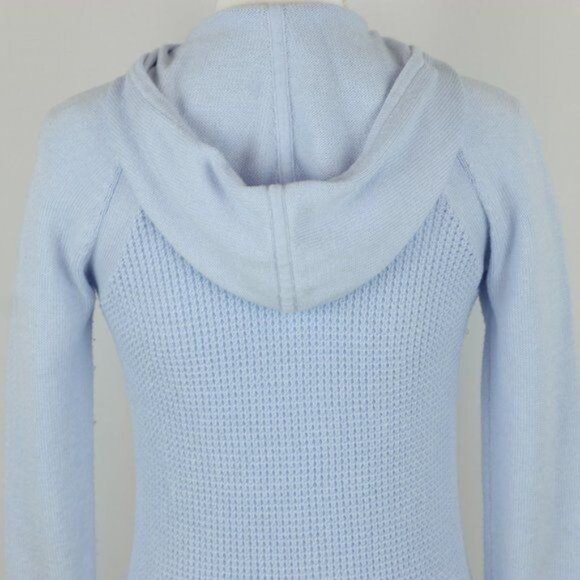Athleta Outlands Women's XXS Blue Cotton Blend Full Zip Hooded Cardigan - Picture 5 of 11